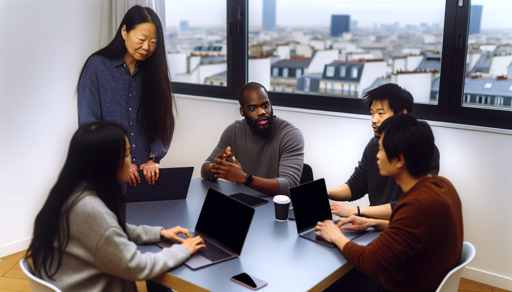 Réunion d'équipe en agence digitale Paris