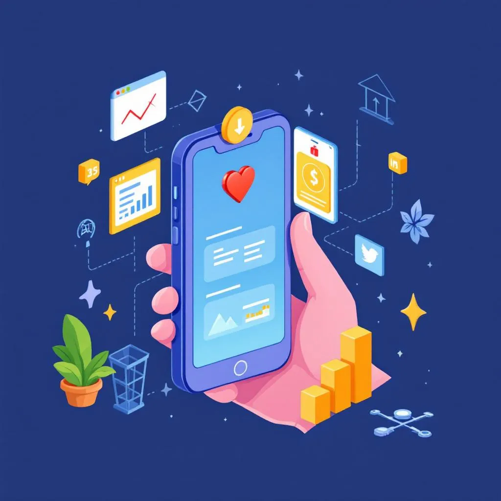 maquette d'application mobile sur smartphone